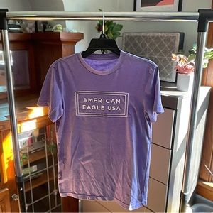 American Eagle- Short Sleeve Graphic Tee; Purple, XS